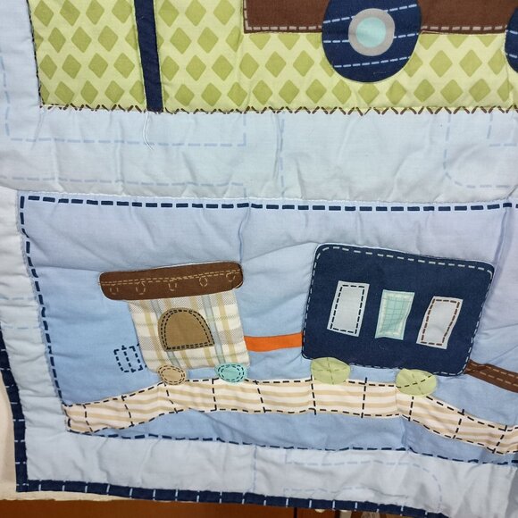 Circo Baby Crib Blanket Quilt Airplane Train Car Rocket Helicopter 42x33 Nursery - Picture 4 of 10